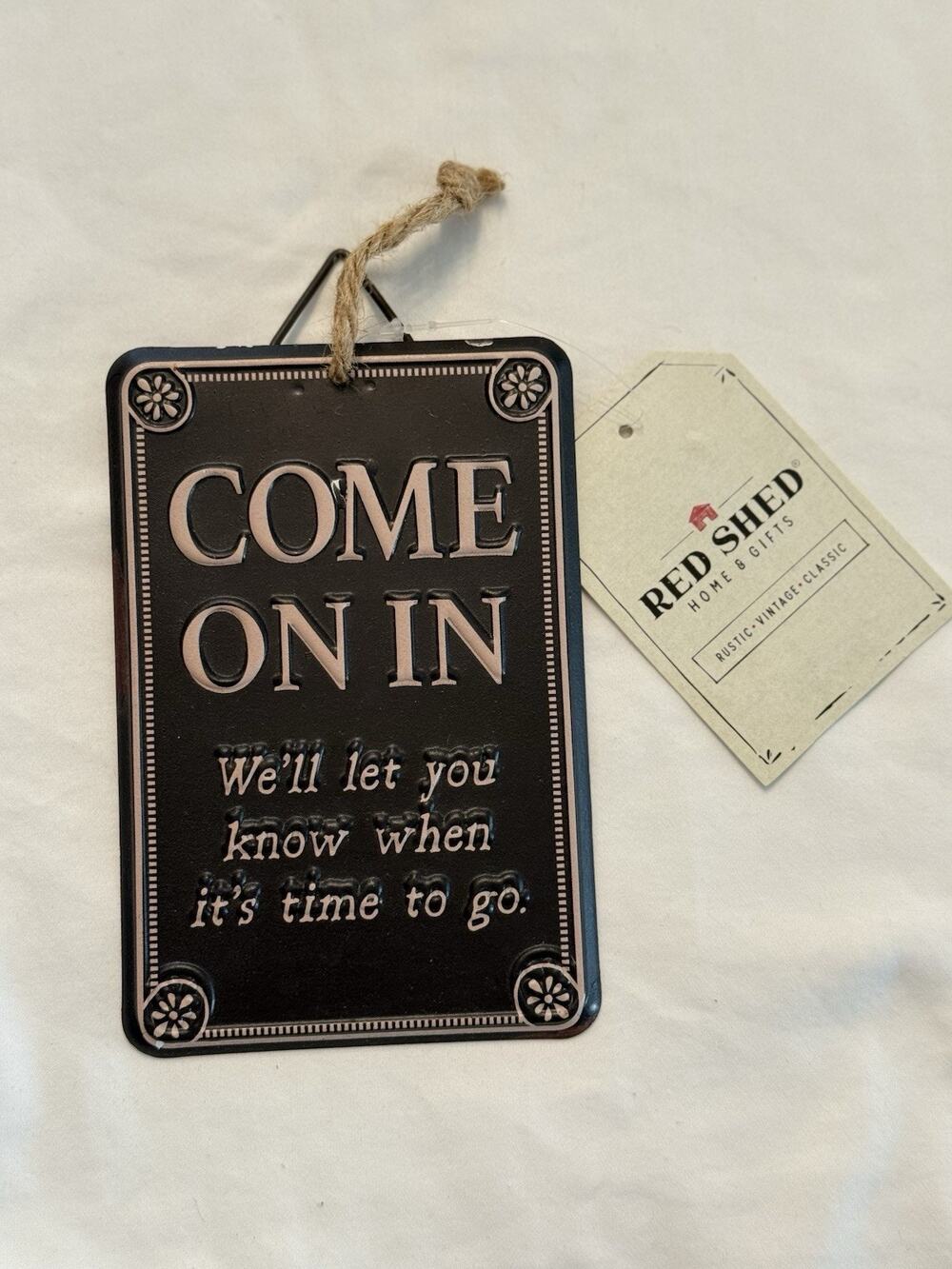 Red Shed Metal Hanging Sign Rectangle Matte Finish Quotes & Sayings Small